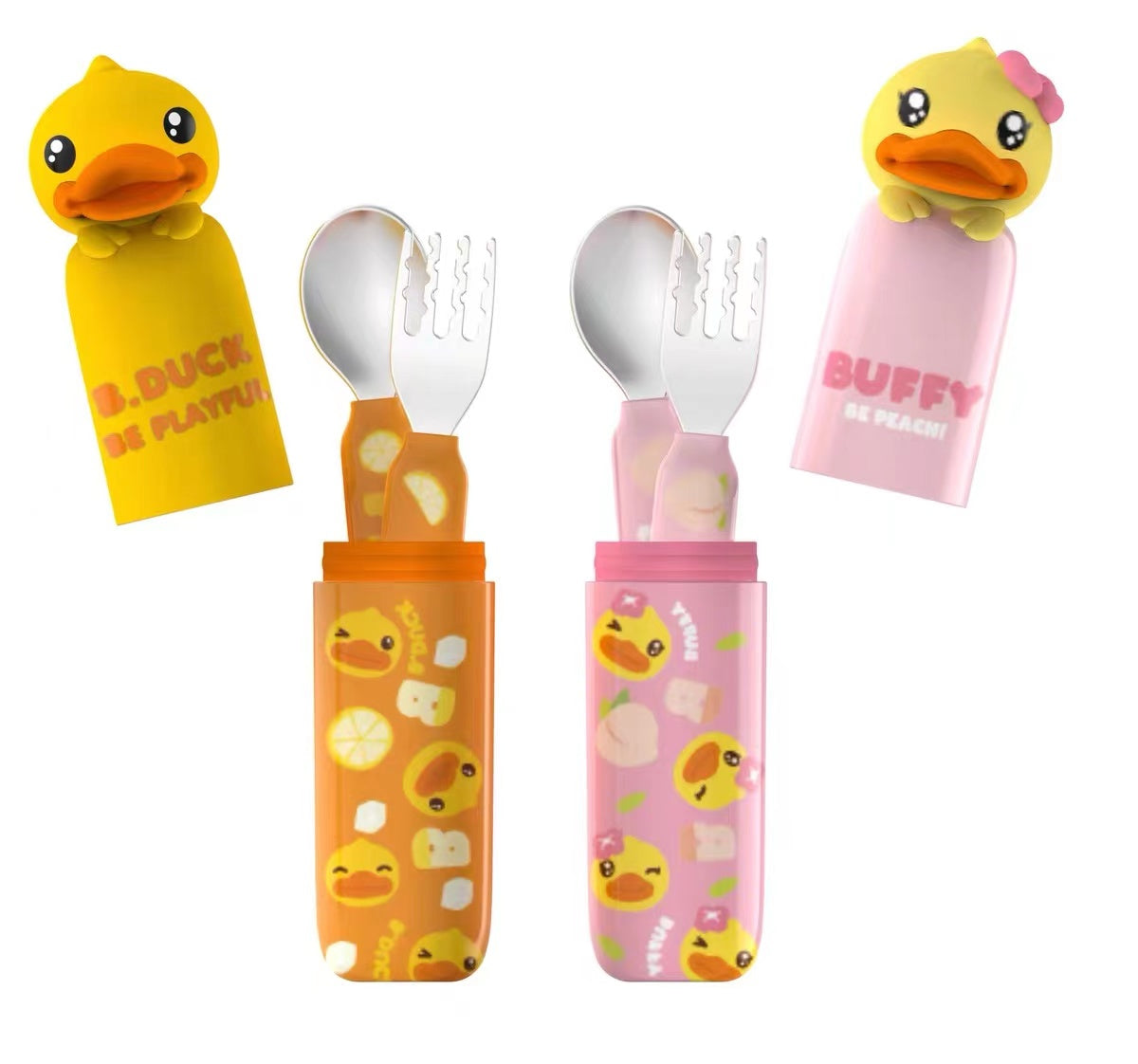 B.Duck Children and Kids Training Cutlery Set