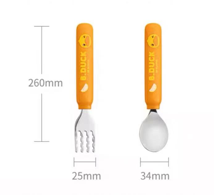 B.Duck Children and Kids Training Cutlery Set