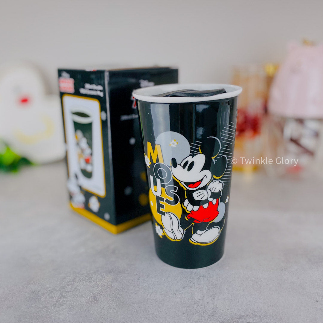 Disney Mickey Mouse Double Wall Ceramic Mug with Lid 300ml