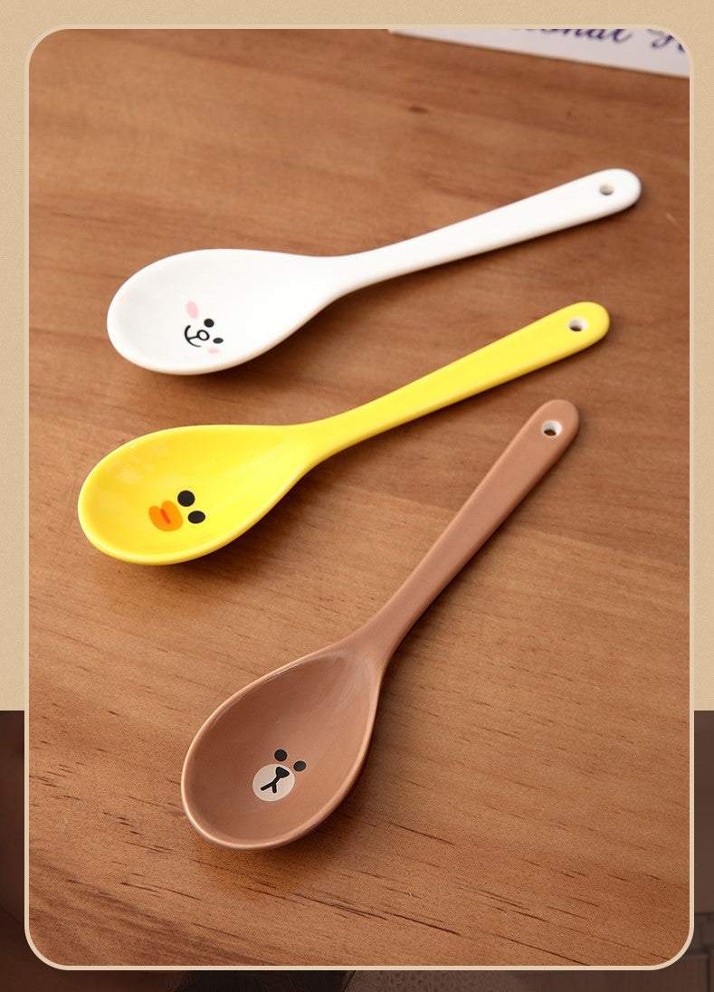 Line Friends Ceramic Breakfast Mug With Spoon
