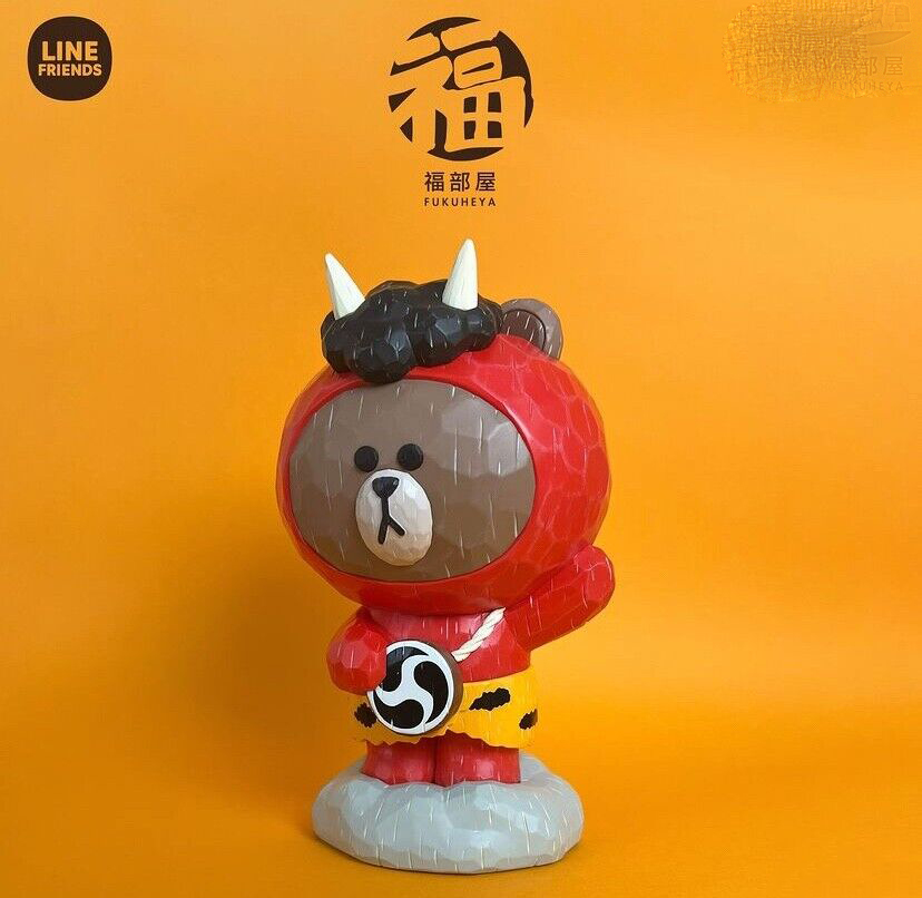 Line Friends Fukuheya Raijin Brown Figure 18.4cm