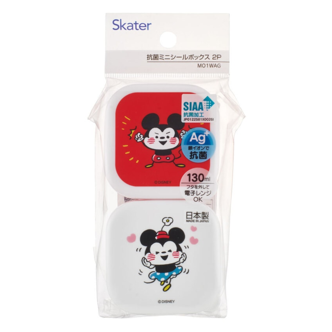 Skater Disney Mickey & Minnie Antibacterial Mini Seal Box 160ml Set of Two