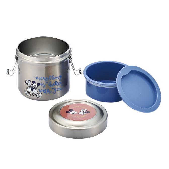 Skater Disney Mickey and Minnie Mouse Stainless Steel Vacuum Bento Lunch Box 600ml