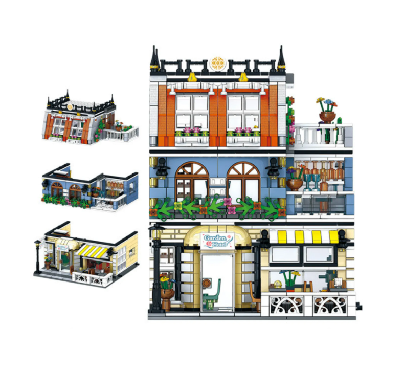 Street View Series Garden Hotel Building Blocks Toy