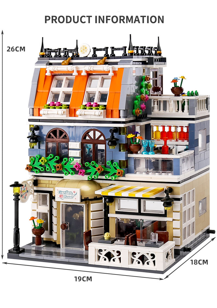 Street View Series Garden Hotel Building Blocks Toy