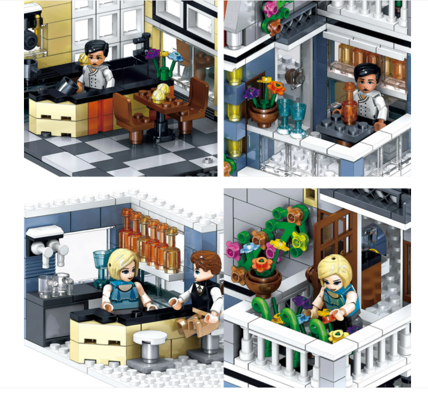 Street View Series Garden Hotel Building Blocks Toy