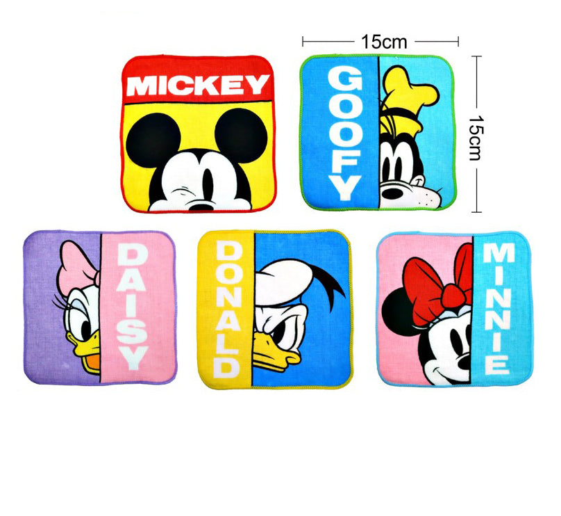 Disney Cute Mickey Mouse and Friends Cotton Mini Towel Set of 5
