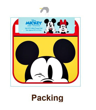 Disney Cute Mickey Mouse and Friends Cotton Mini Towel Set of 5
