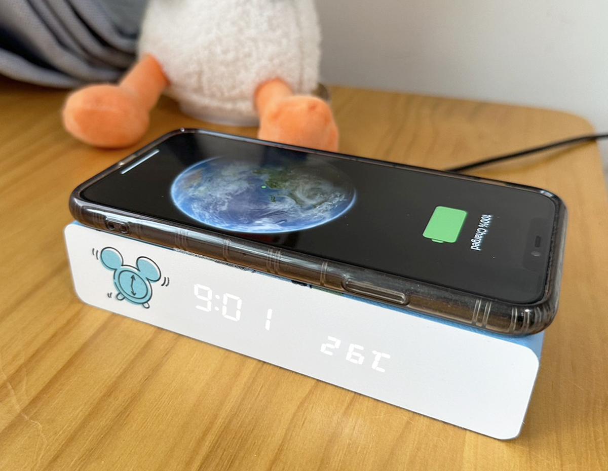 Disney Mickey Mouse Series Digital Clock With Wireless Charger