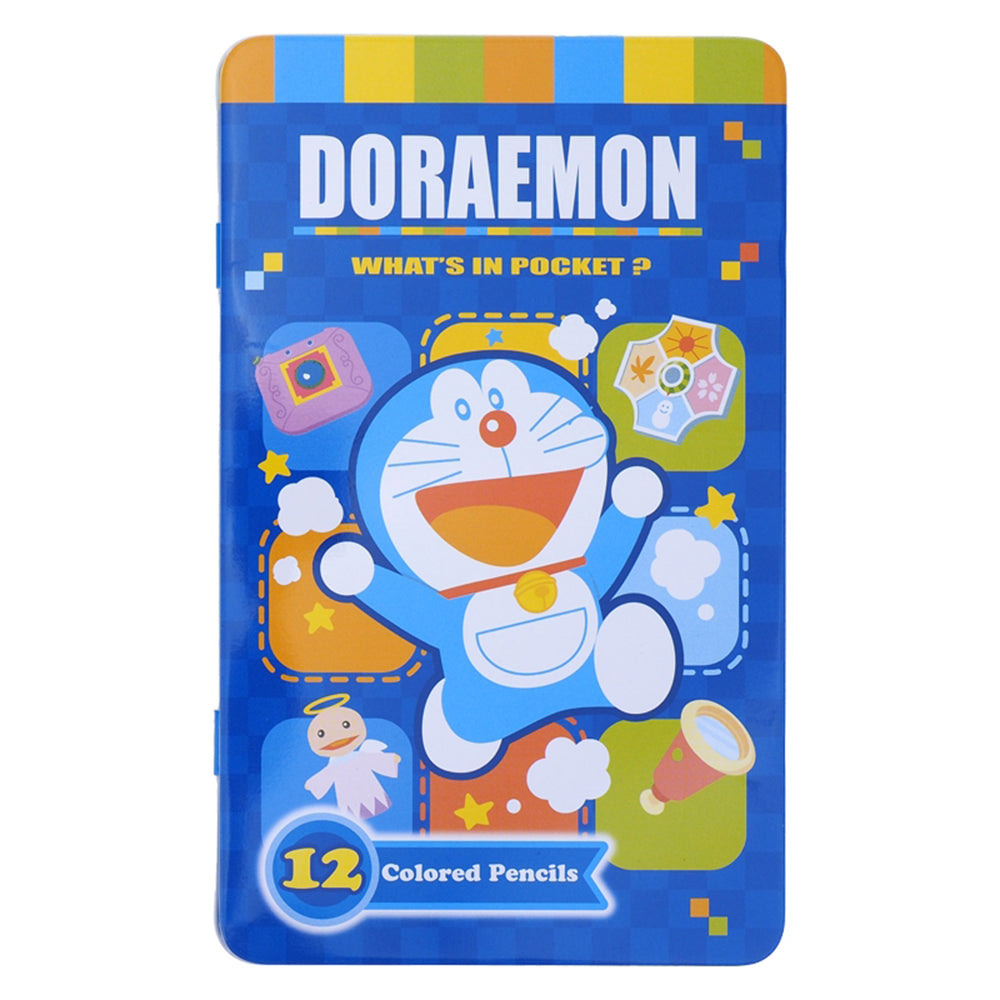 Doraemon 12 Coloured Pencils In Tin Box