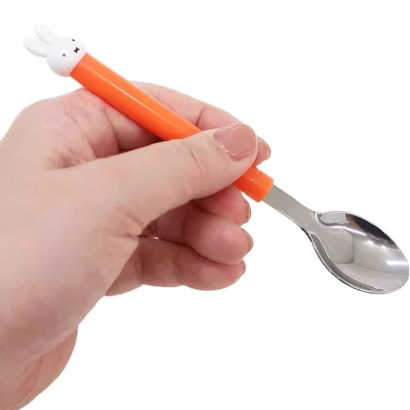 Kanesho Miffy Mascot Orange Handle Stainless Steel Spoon 15cm