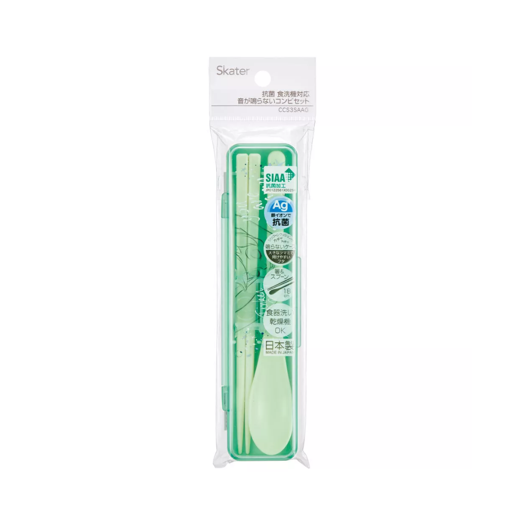 Skater Disney Tinker Bell Chopsticks and Spoon Cutlery set 18cm
