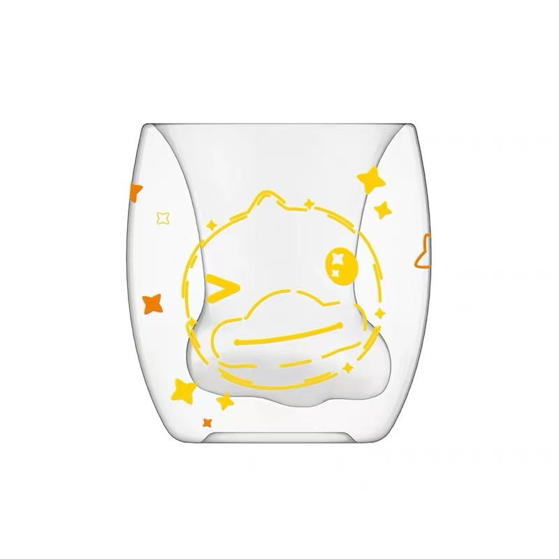 one-B.Duck-printed-double-layered-glass-mug