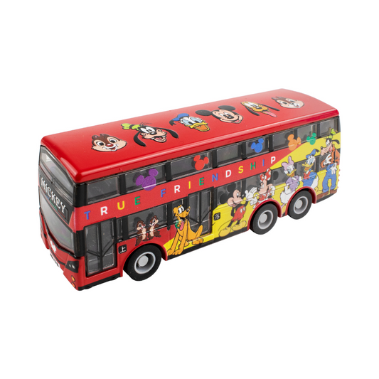 Disney Mickey And Friends Mini Mechanical Car Toy Double-Decker Bus