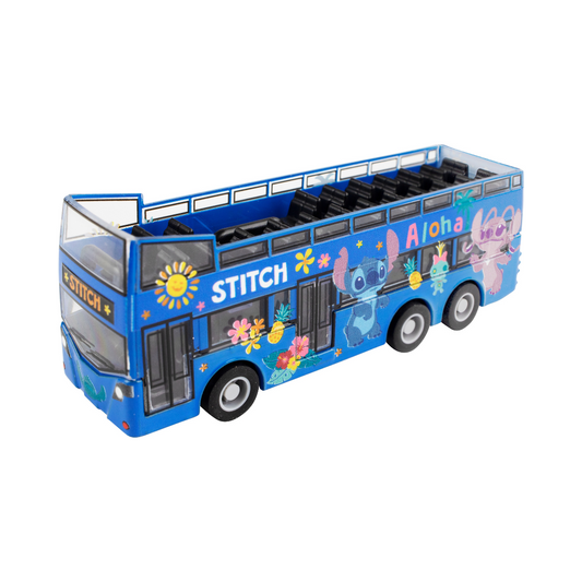 Disney Stitch Mini Mechanical Car Toy Double-Decker Bus