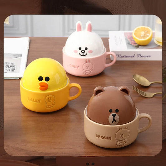 Line Friends Ceramic Breakfast Mug With Spoon