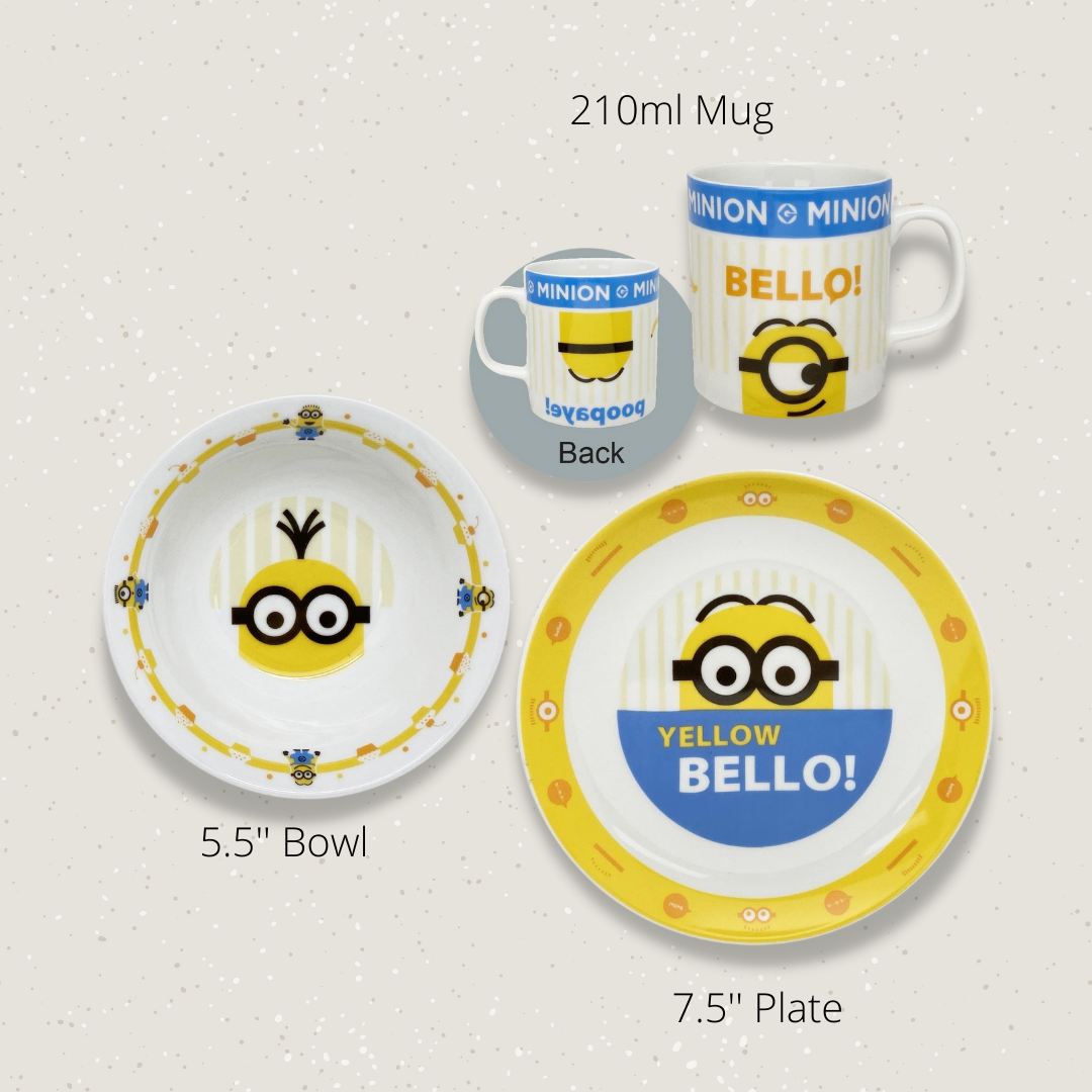 Minions Ceramic Dinner Set 3 pcs