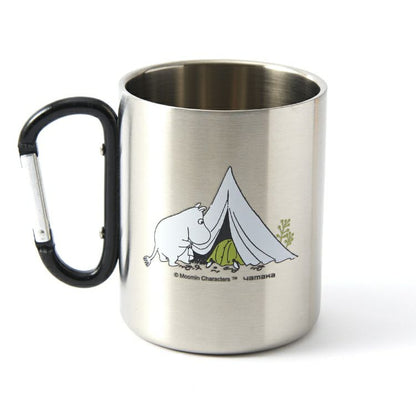 Moomin Character Stainless Steel Double Structure Mug with carbiner - Camping and Fishing