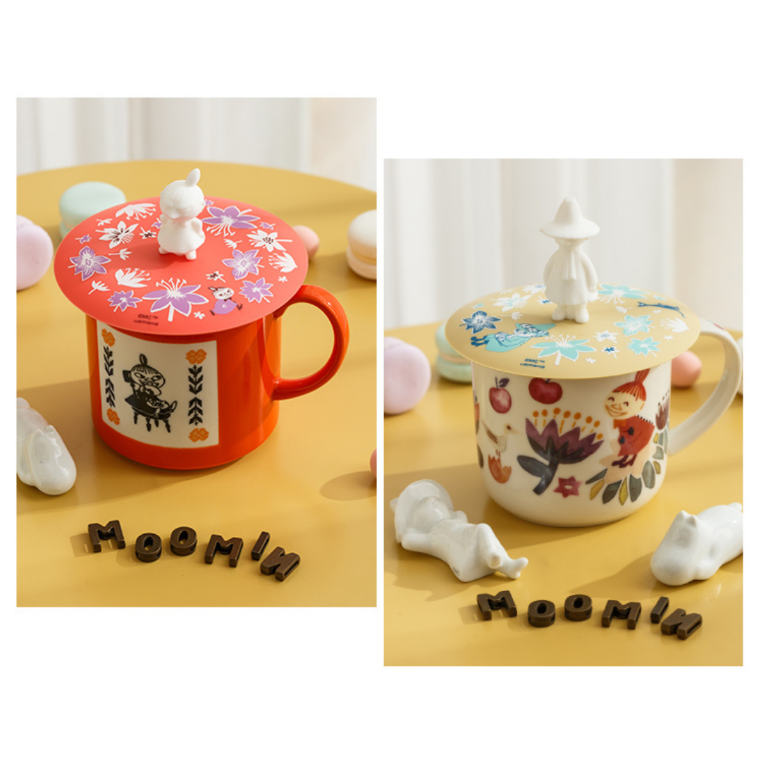 Moomin Ceramic Mug With Moomin Character's Shape Lid - Lilttle My and Snufkin shape lid