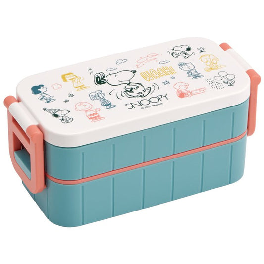 Skater Peanuts Snoopy 2 Tier Bento Lunch Box 600ml