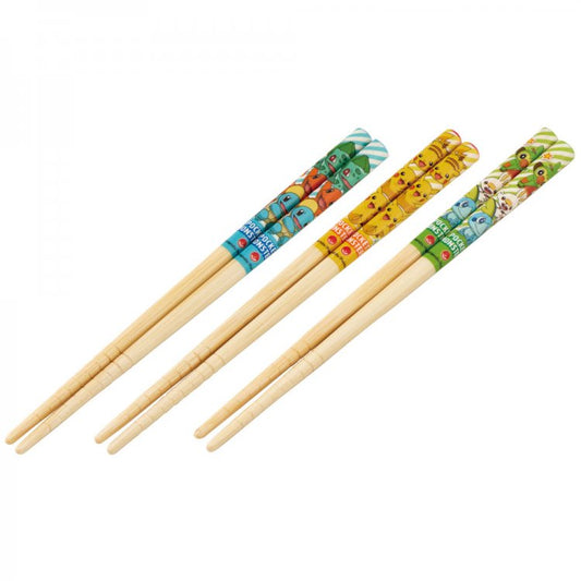 Skater Pocket Monster Bamboo Chopsticks 3 Pairs Set