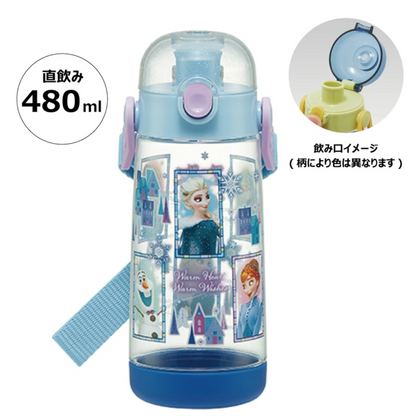 Skater Disney Princess Frozen Clear One Touch Bottle 480ml