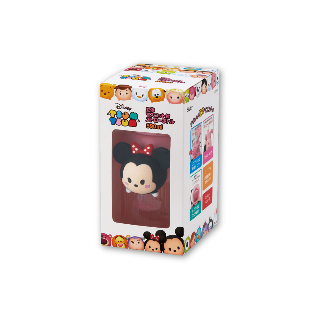 Skater Disney Tsum Tsum Minnie Mouse 3D Mascot Straw Bottle 590ml