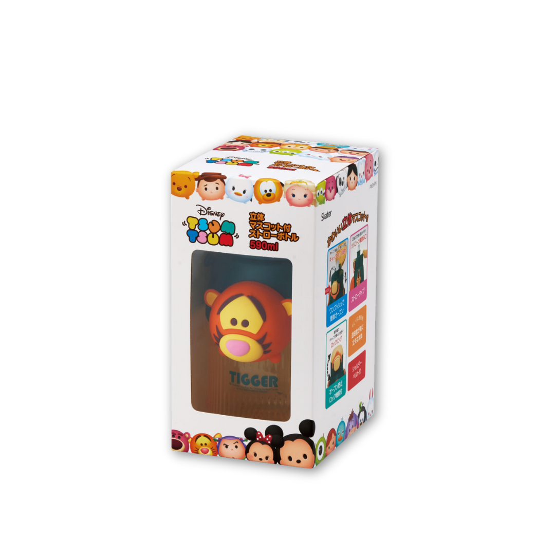 Skater Disney Tsum Tsum Tigger 3D Mascot Straw Bottle 590ml