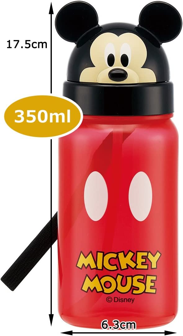 Skater Disney Mickey Mouse Bottle with Pop Out Straw 350ml
