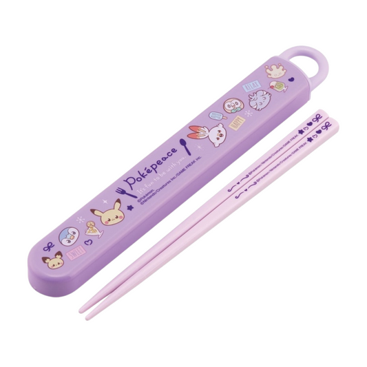 Skater Pokémon Purple Chopsticks Box Case Set