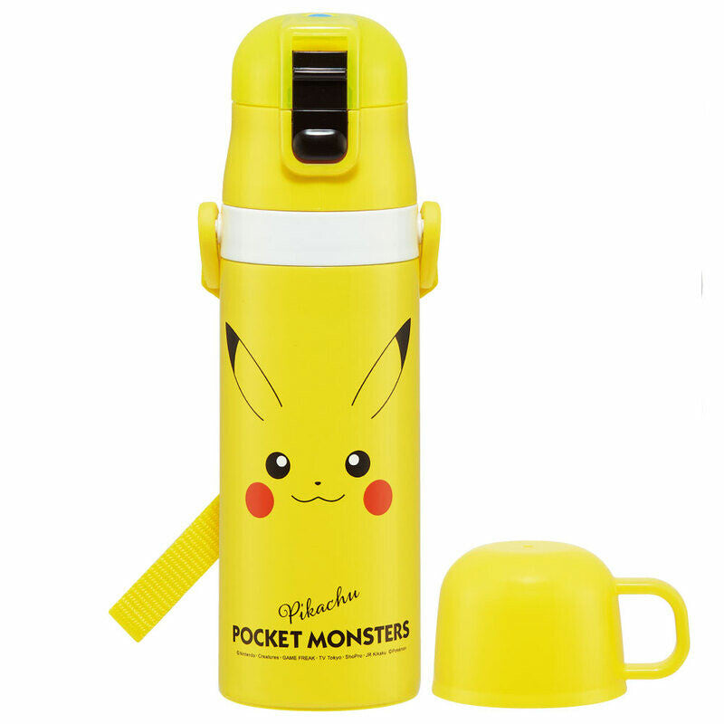 Skater Pokemon Pikachu Stainless Steel Thermos Bottle with Locking Lid and Cup