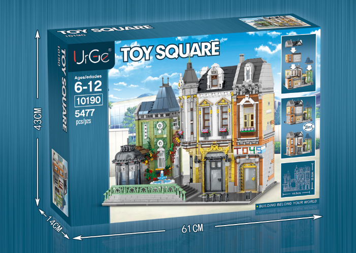 URGE Street View Series Toy Square Building Block Toy - 10190