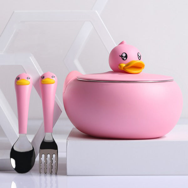 Face x B.Duck Kids Thermal Serving Bowl Set with Lid