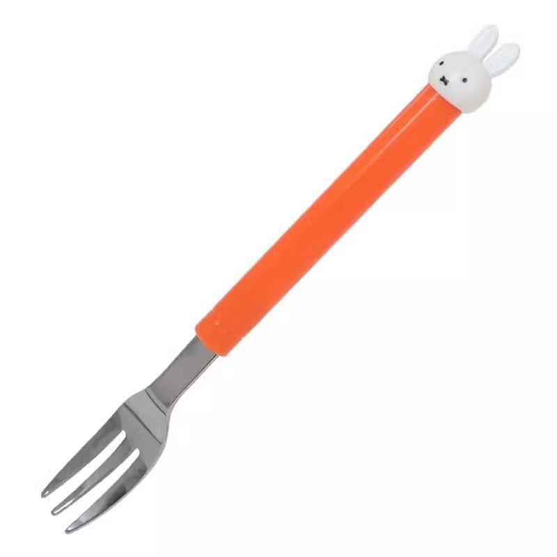 Kanesho Miffy Mascot Orange Handle Stainless Steel Fork 15cm