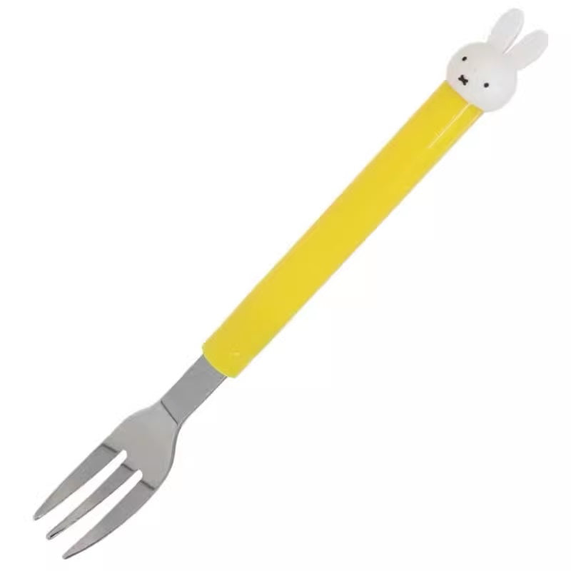 Kanesho Miffy Mascot Yellow Handle Stainless Steel Fork 15cm