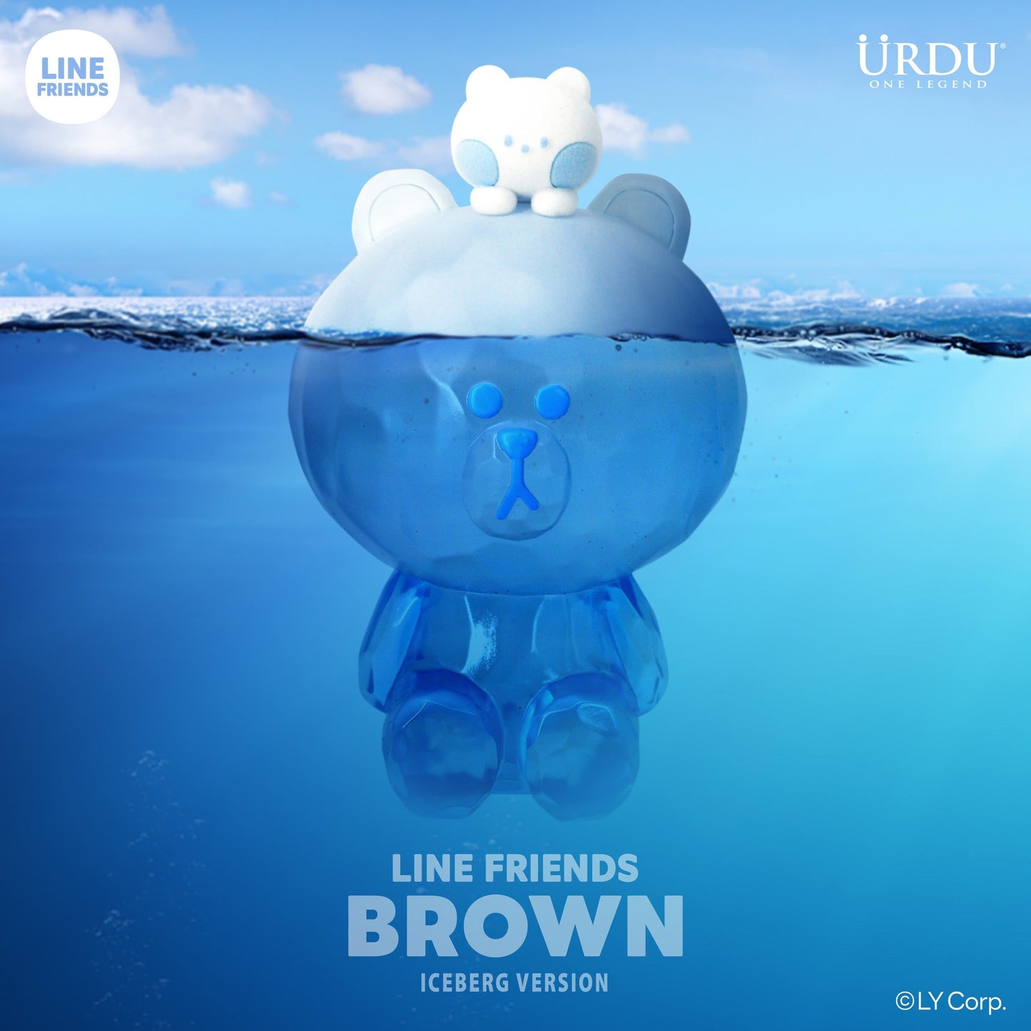 Line Friends Brown Bear (Ice Burg Ver.) Standing Figure 23cm