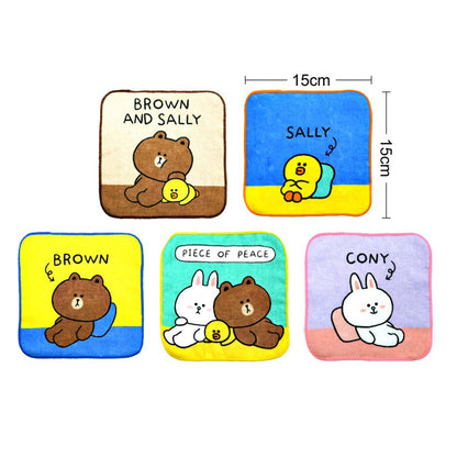 Line Friends Brown and Friends Cute Cotton Mini Towel Set of 5