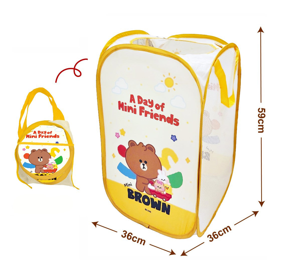 Line Friends Brown Bear Folding Laundry Basket