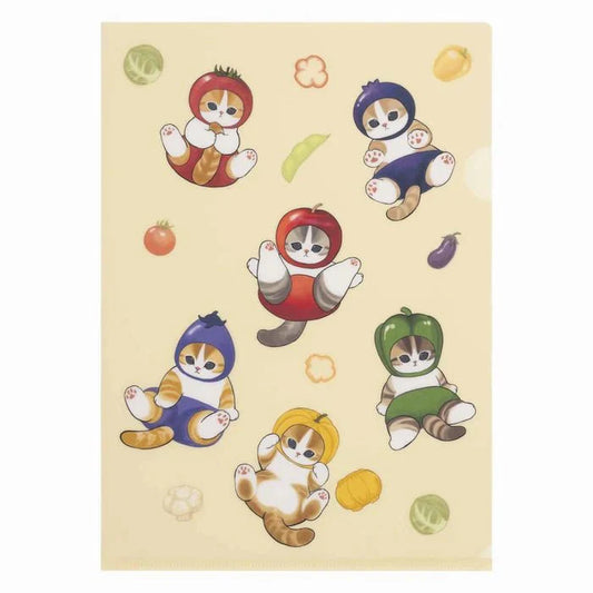Mofusand Colourful Vegetable Cats A4 Clear File Folder - Twinkle Glory