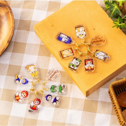 Mofusand Marche Cats in Fruit & Veggie Costumes Acrylic Keychain Set of 7 - Twinkle Glory