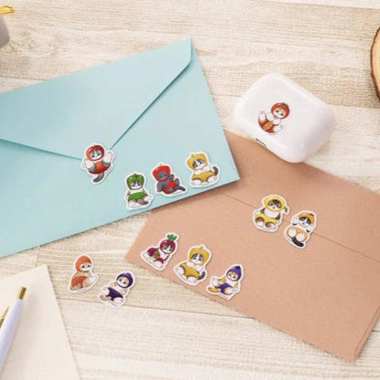 Mofusand Marche Cats in Fruits & Veggies Flake Stickers 36pcs - Twinkle Glory