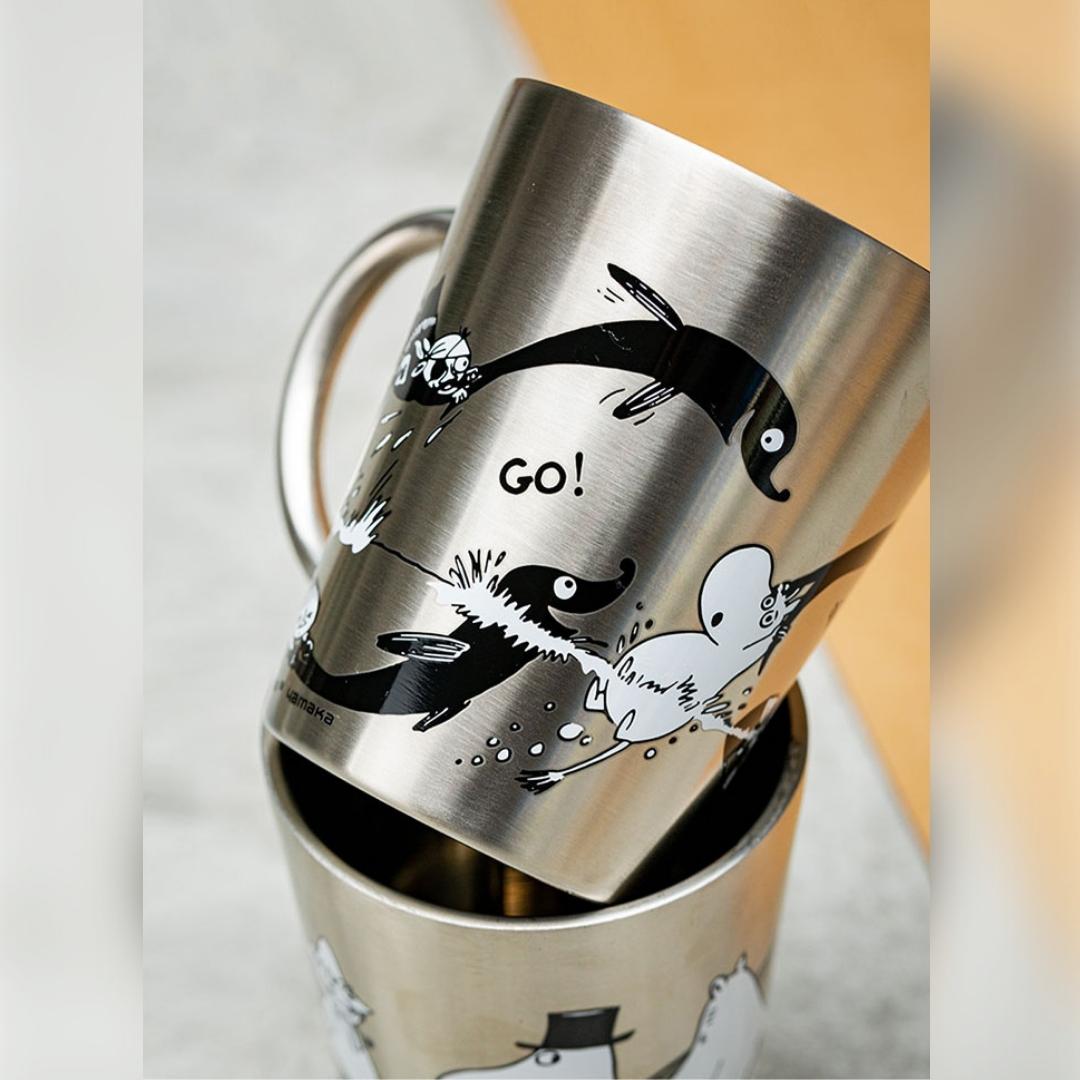 Moomin Character Stainless Steel Double Structure Mug - Swimming