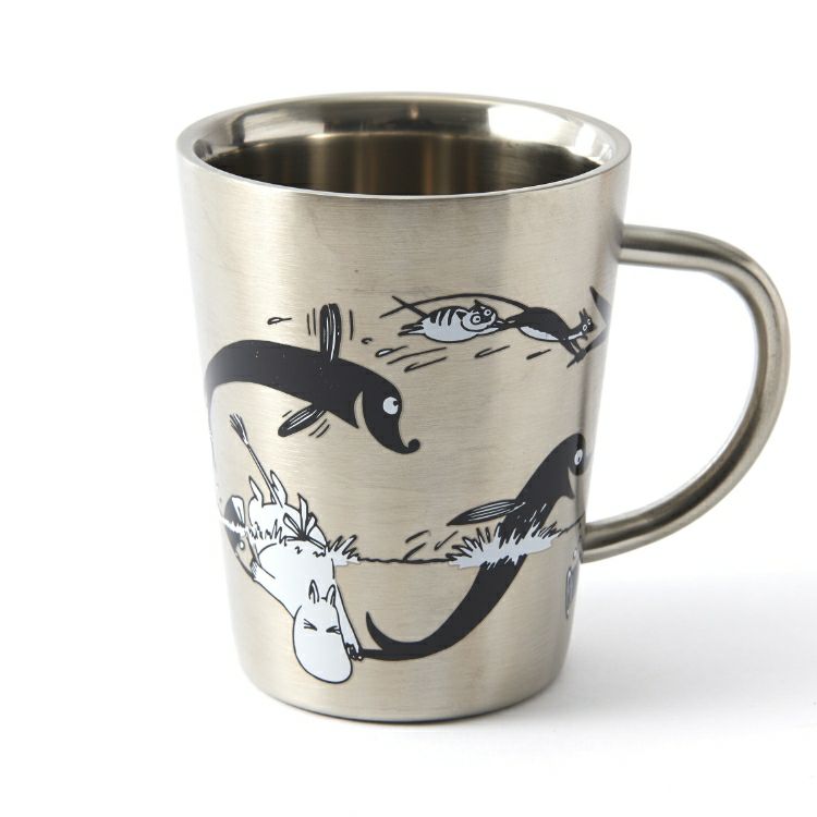 Moomin Character Stainless Steel Double Structure Mug - Swimming