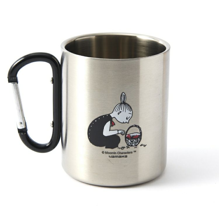 Moomin Character Stainless Steel Double Structure Mug with carbiner - Picking Cherry