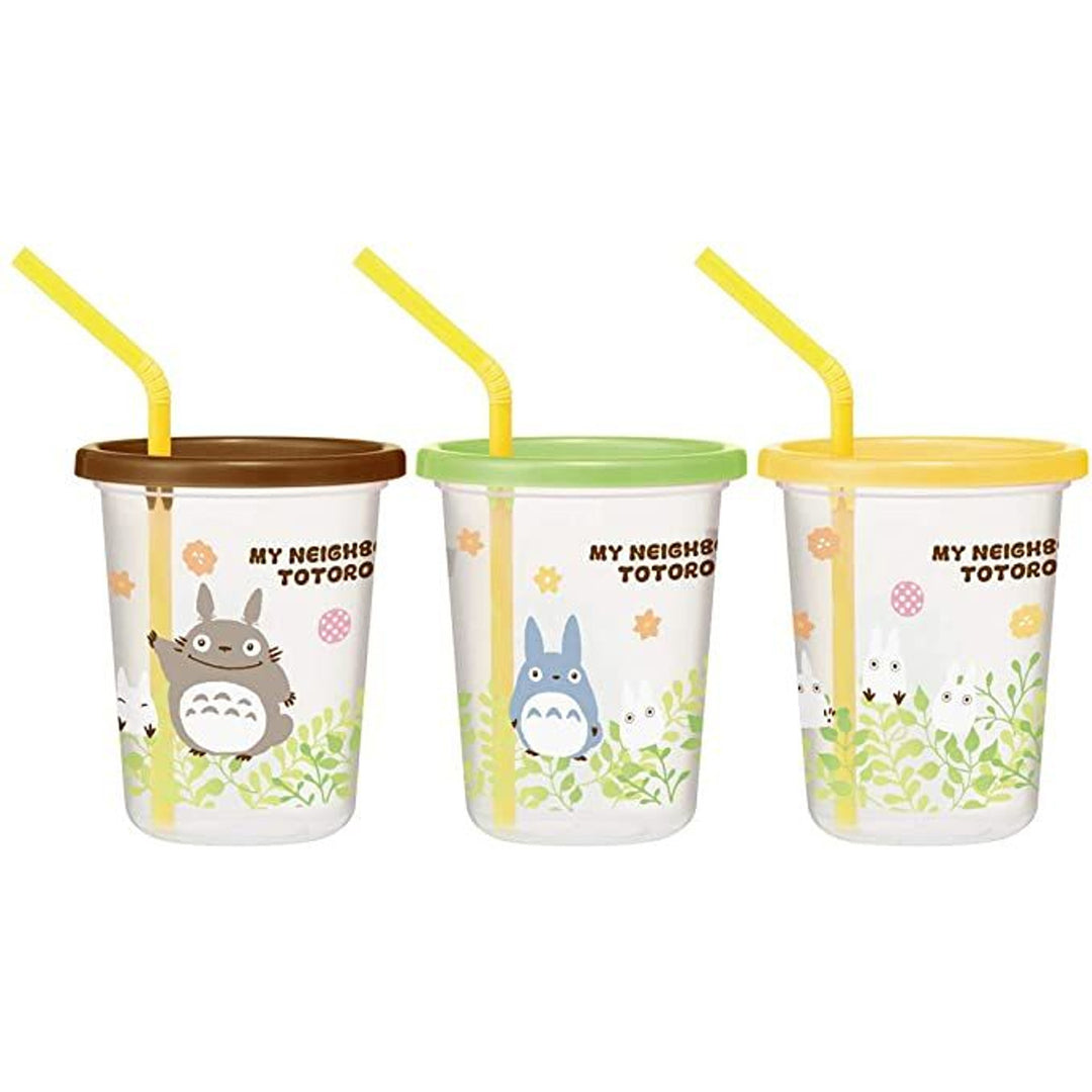 Skater Studio Ghibli My Neighbor Totoro Plastic Tumbler Cup 3Pcs Set with Straw 320ml