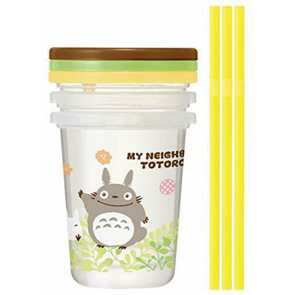 Skater Studio Ghibli My Neighbor Totoro Plastic Tumbler Cup 3Pcs Set with Straw 320ml