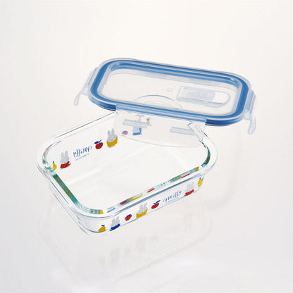 Skater Miffy Four-Point Lock Glass Lunch Box 370ml