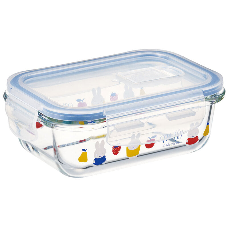 Skater Miffy Four-Point Lock Glass Lunch Box 370ml