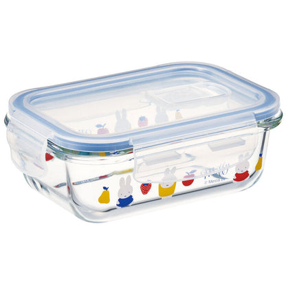 Skater Miffy Four-Point Lock Glass Lunch Box 370ml