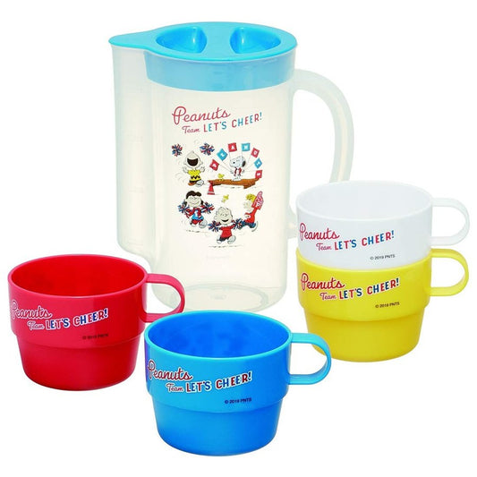 Skater Peanuts Snoopy Stacking Cups 4 Pieces Set with Jug